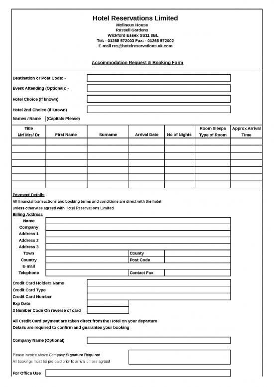 picture1_Billing Format In Excel Free Download 31025 | Hotel Reservations Booking Form