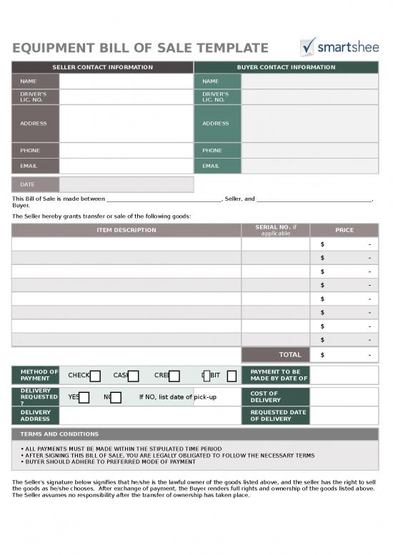 picture Sale Bill Format In Excel 31530 | Ic Equipment Bill Of Sale Template