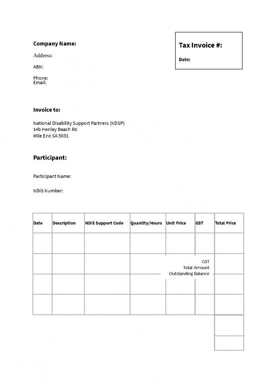 picture Gst Word Format 30424 | Invoice Template 20th Dec 2018