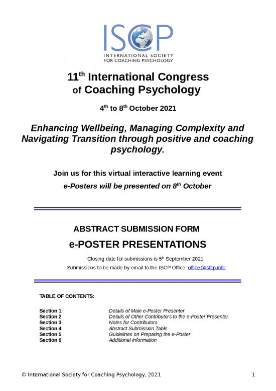 picture Table Of Contents Template Word Free Download 29223 | Iscp Poster Abstract Submission Form 2021 V2