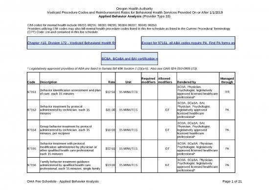 picture Excel Sheet Download 31193 | January 2019 Behavioral Health Fee Schedule