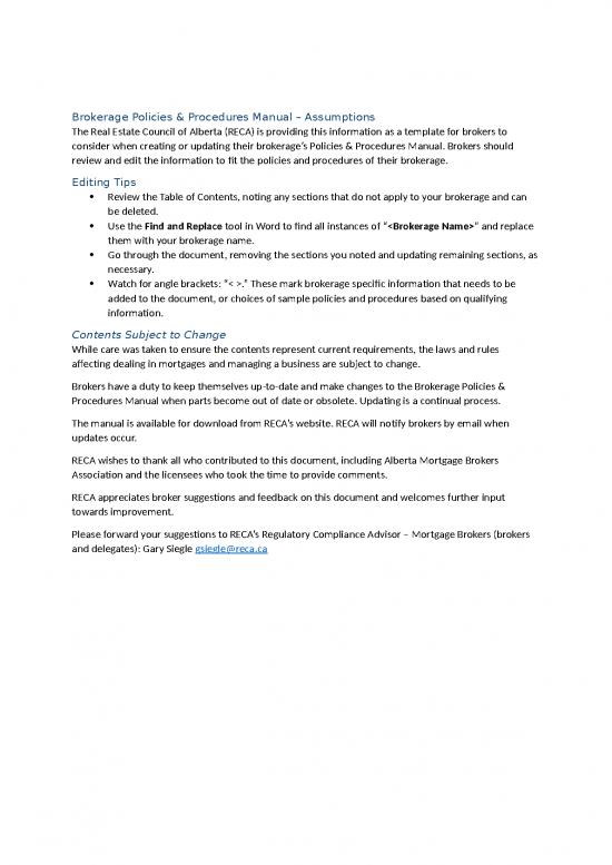 picture_Word Real Estate Templates 29841 | Mortgage Broker Brokerage Policies Procedures Manual