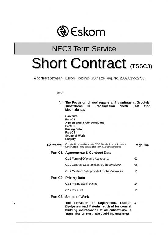 picture Service Invoice Template Word 30573 | Nec3 Tssc  Grootvlei Roof Repairs
