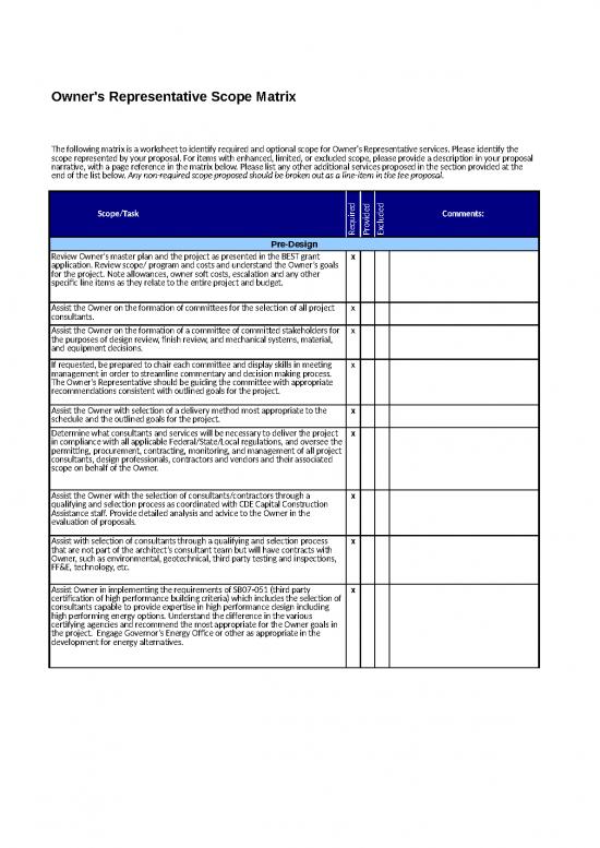 picture Project Plan Spreadsheet 31588 | Or Scope Matrix Exhibit A