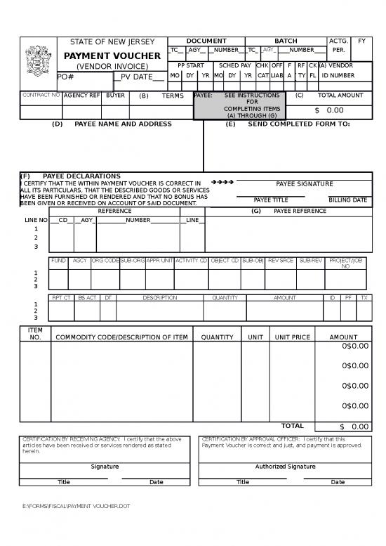 picture Voucher Word Format 30426 | Payment Voucher