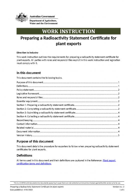 picture Word Document Flyer Template 30166 | Preparing Radioactivity Certificate Plant Exports
