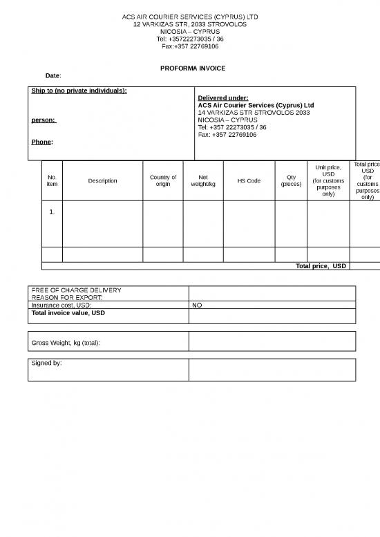 picture Proforma Format In Word 30351 | Proforma Invoice Russia 1