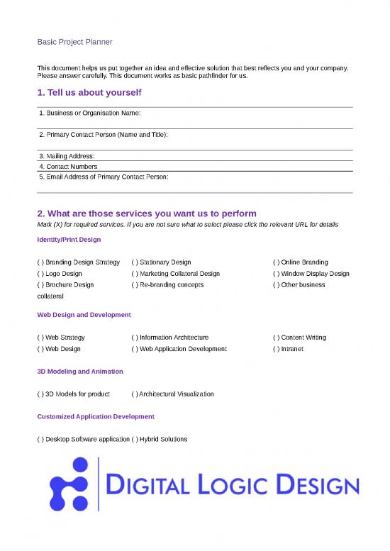 picture Free Leaflet Design Templates 29415 | Project Questionnaire 2