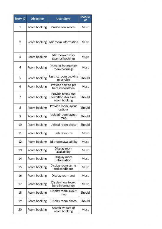 picture_Excel Sheet Download 31106 | Room And Equipment Booking User Stories
