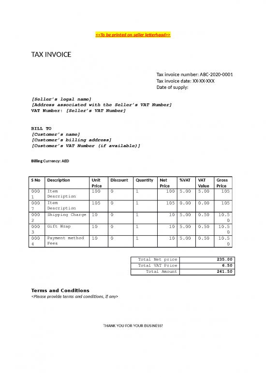 picture Bill Format In Word 30414 | Template Full Tax Invoice