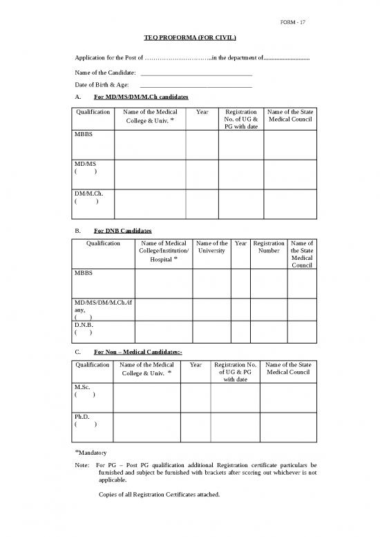 picture Proforma Format In Word 31421 | Teq Proforma Civil Army
