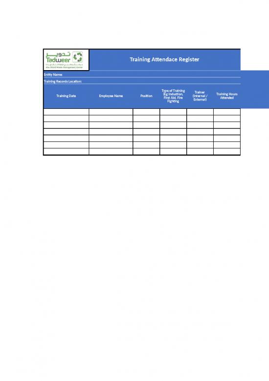 picture Company Presentation Template 31254 | Trainig Attendance Register