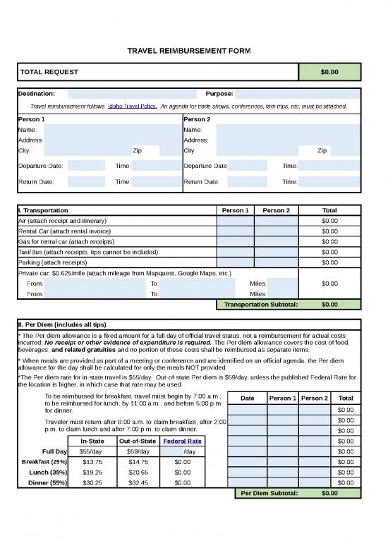 picture Excel Sheet Download 30782 | Travel Reimbursement Form 2022 Grantee