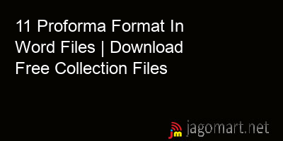 picture 11 Proforma Format In Word Files | Download Free Collection Files