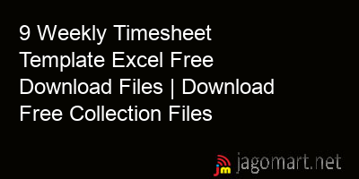 picture 9 Weekly Timesheet Template Excel Free Download Files | Download Free Collection Files