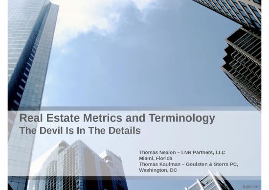 picture_Business Power Point Slides 32049 | 07a Real Estate Metrics And Terminology   The Devil Is In The Details (powerpoint) Thomas Nealon, Thomas Kaufman