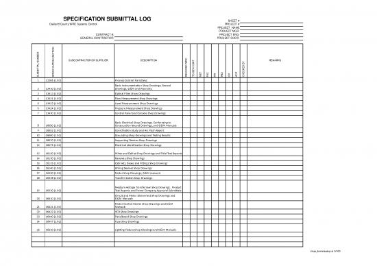 picture_Contractor Excel Template 31687 | 16050 Spec Submittal Log