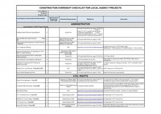 picture Checklist Template Excel Free Download 31636 | Construction Oversight Checklist 08 31 17