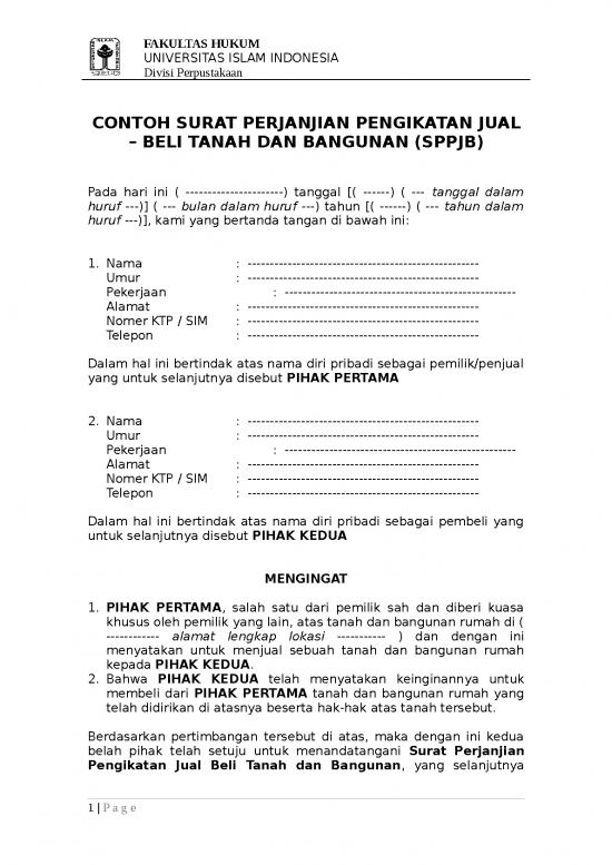 picture1_Contoh Surat Perjanjian Pengikat Jual Beli Tanah Dan Bangunan Fh Uii