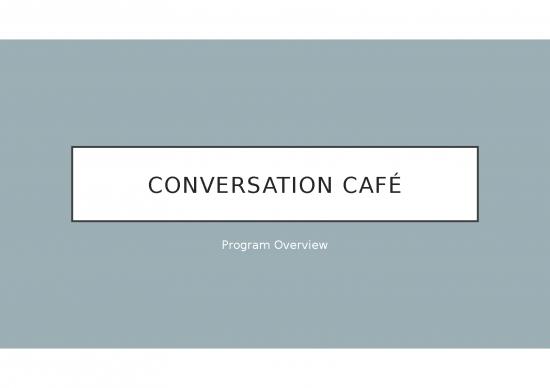 picture Cafe Powerpoint Template 32169 | Conversation Cafe Pp