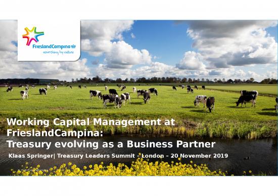 picture_Business Power Point Slides 32249 | Day 2 1100 1130 Klaas Springer Director Of Corporate Treasury Royal Frieslandcampina