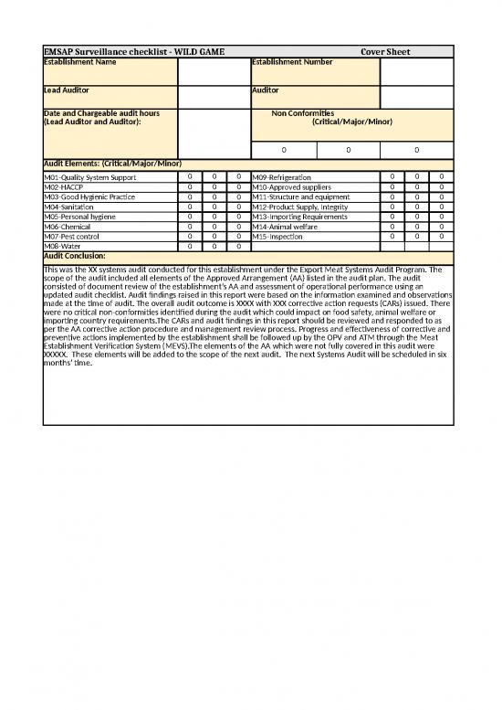 picture Excel Sample Sheet 32661 | Emsap Wild Game Checklist