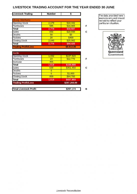 picture Excel Sample Sheet 33037 | General Farm Accounting Pack