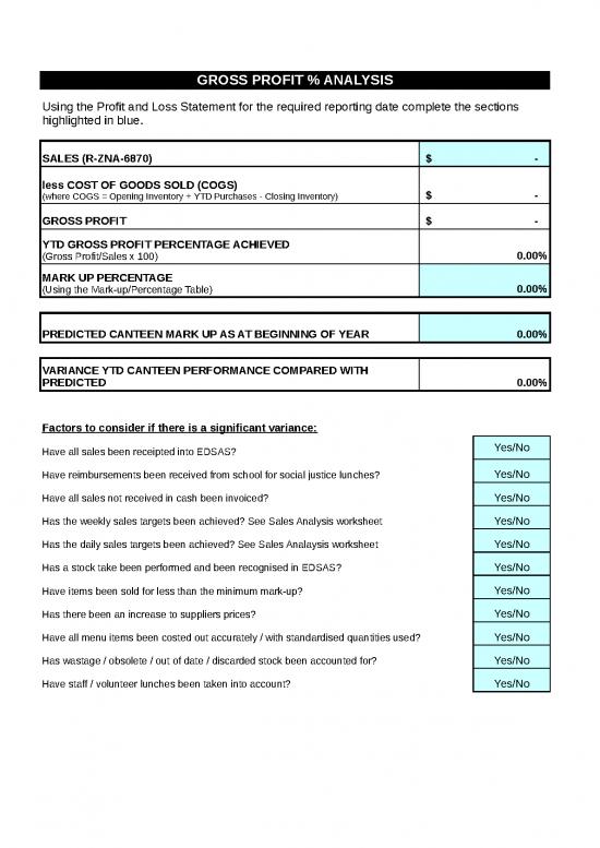 picture Sales Template Excel Free Download 32497 | Gross Profit And Sales Analysis Spreadsheet Template Free