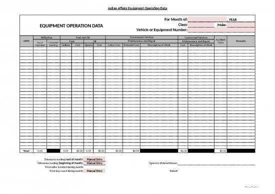 picture Preventive Maintenance Template Excel Free Download 32701 | Ia Equipment Operation Data Form 23 Iam 11 Final