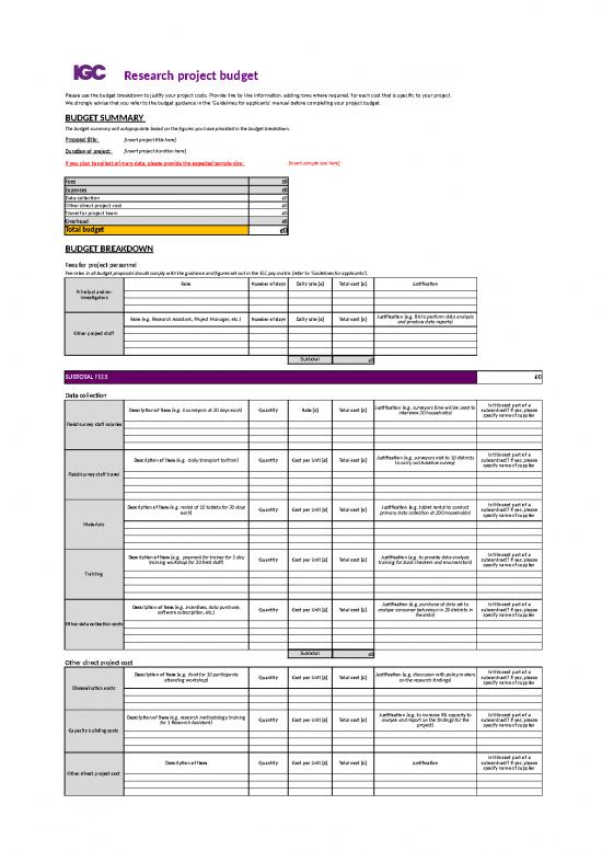 picture Spreadsheet For Expenses 33105 | Igc Project Budget Template June 2018