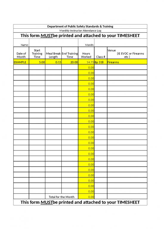 picture Monthly Attendance Sheet Excel 33016 | Instructorattendancelog