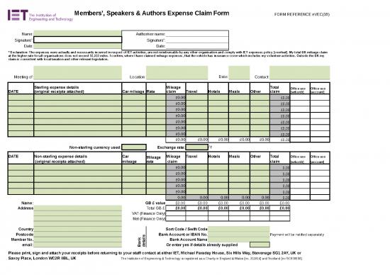 picture Expense Claim Format In Excel 33104 | Member Expense Claim Form