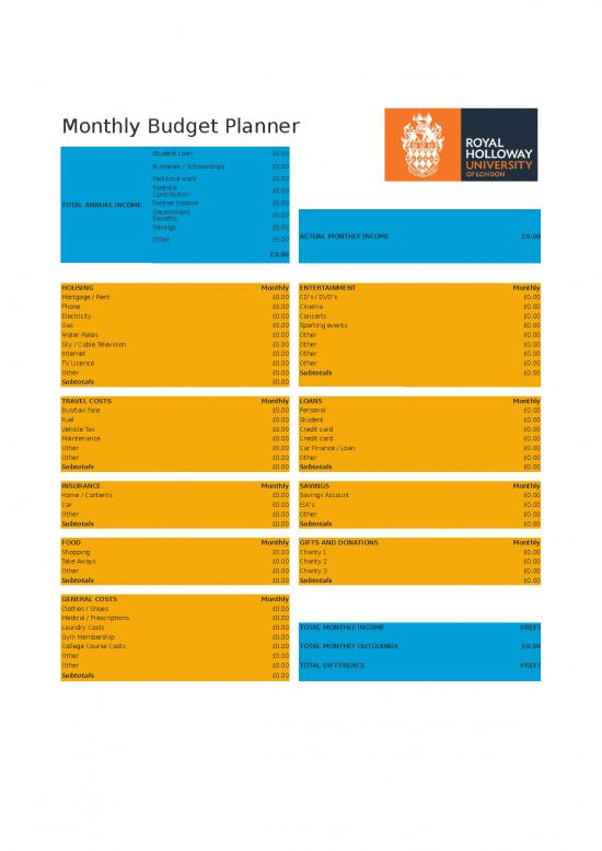 picture Monthly Budget Template 32503 | Monthly Budget Planner