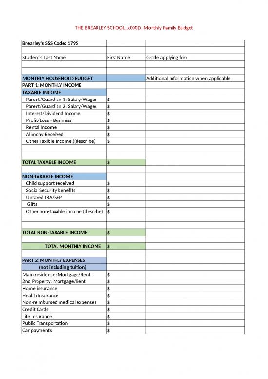 picture_Expenses Format In Excel 32362 | Monthly Family Budget