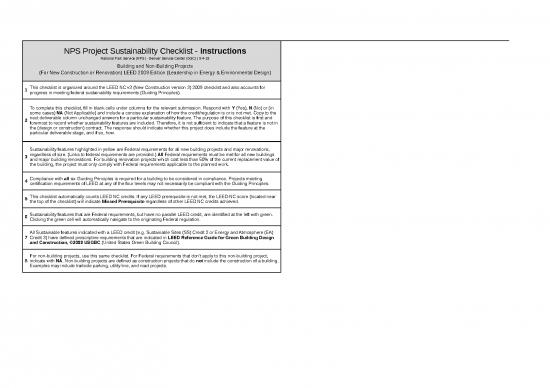 picture Checklist Template Excel Free Download 31685 | Nps Projectsustainabilitychecklist Leed2009 Guidingprinciples 9 4 18 V508 0906 2