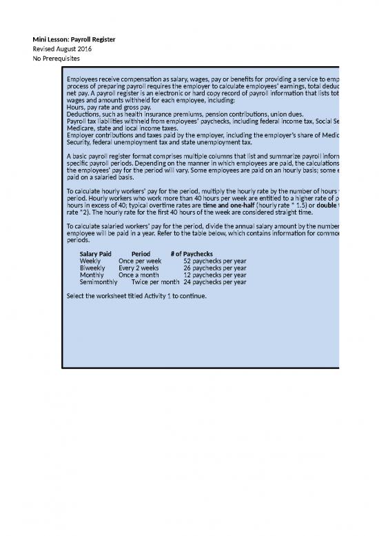picture Payroll Register Template Excel 33391 | Payroll Register Part I