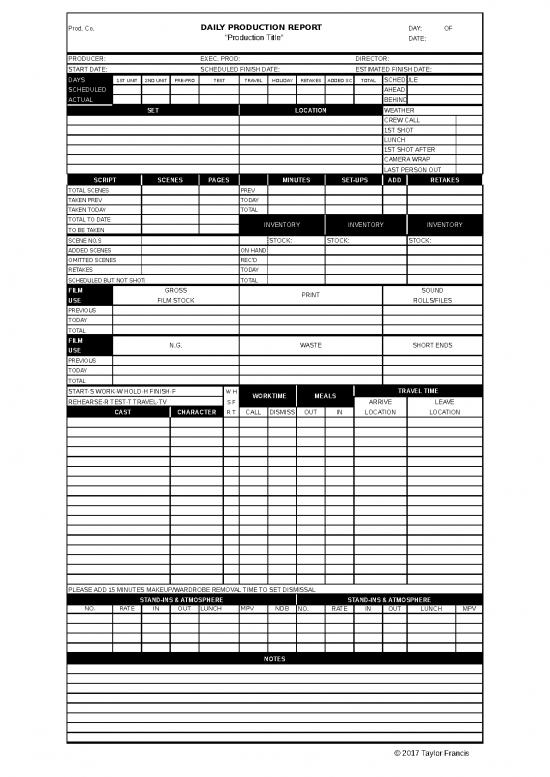 picture Daily Production Excel Sheet 32597 | Production Report Legal