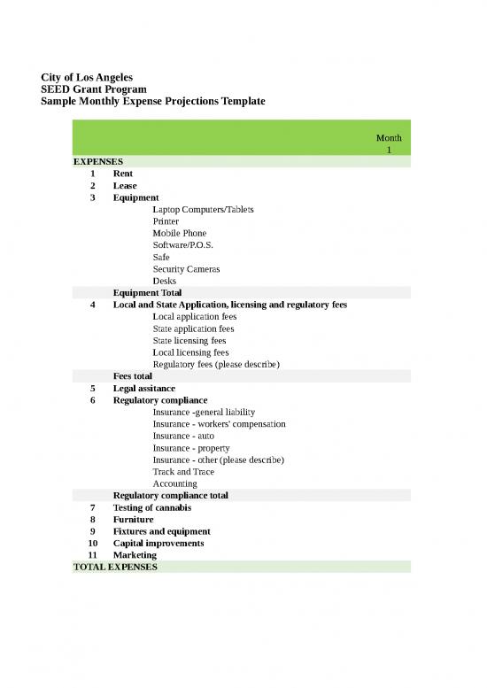 picture1_Spreadsheet For Expenses 32443 | Seed Sample Monthly Expense Projections