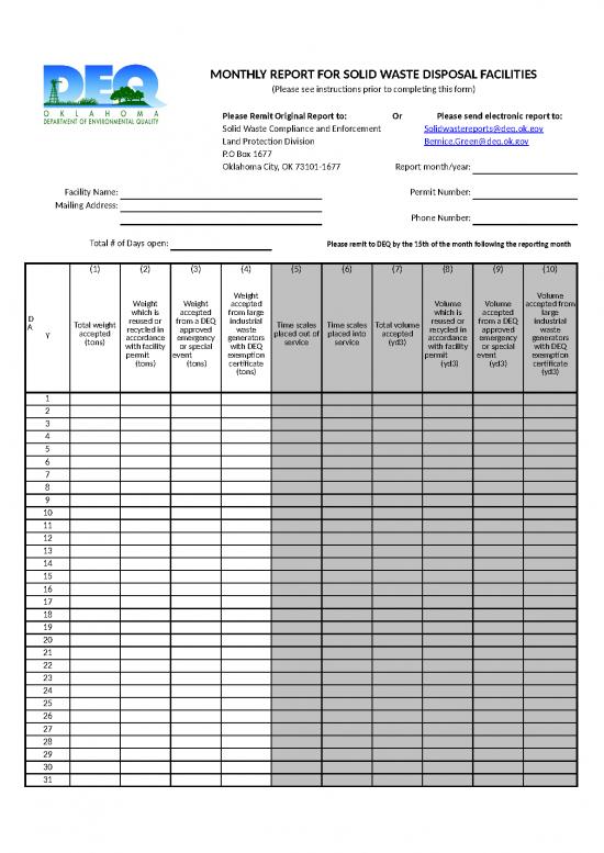picture1_Electronic Spread Sheet 32757 | Solid Waste Monthly Report Form Excel Version