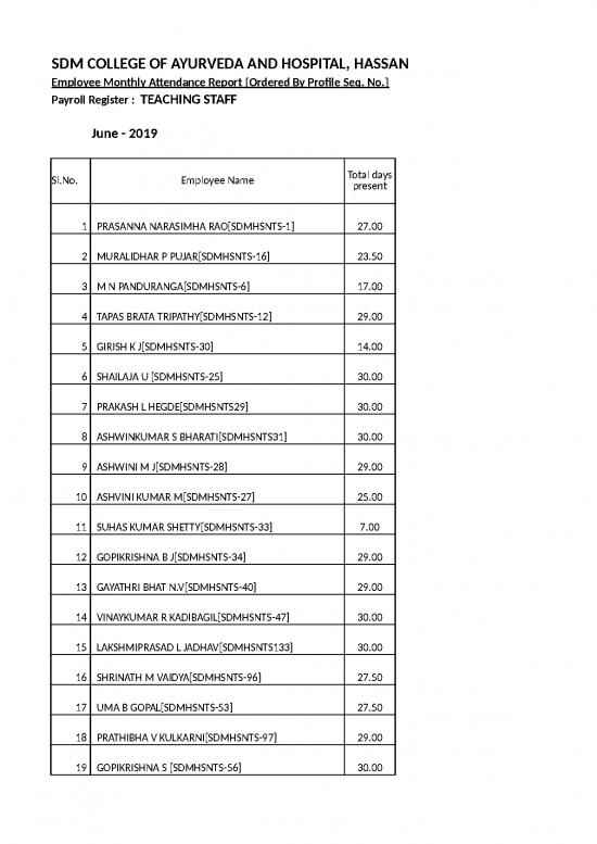 picture Employee Register Template Excel 32604 | Staff Attendance Report June 2019