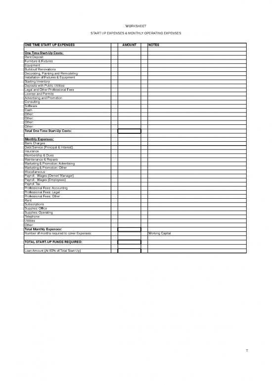 picture1_Spreadsheet For Expenses 32962 | Start Up Expenses Worksheet