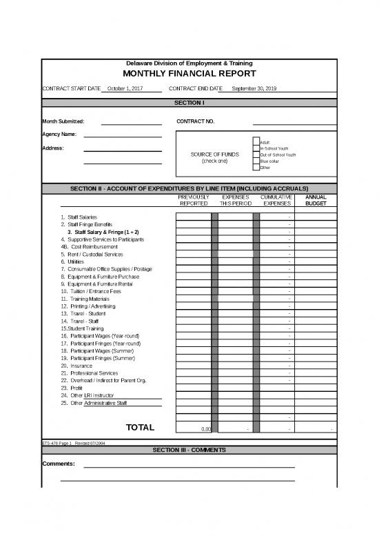 picture1_Spreadsheet For Expenses 32511 | Tanf Works Policy 23 Monthly Financial Report