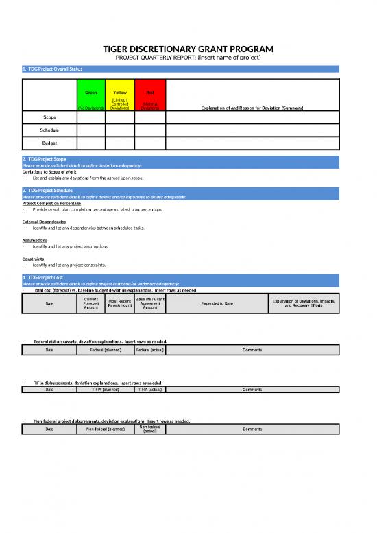 picture Budget List Template 32583 | Tiger Quarterly Report   Capital