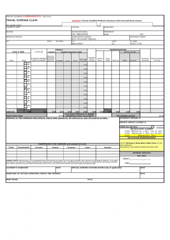 picture Expense Claim Format In Excel 32750 | Travel Exp Claim Us Continental