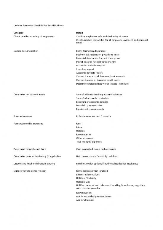 picture For Rent Template Flyer 33757 | Umbrex Pandemic Checklist For Small Business Download Excel