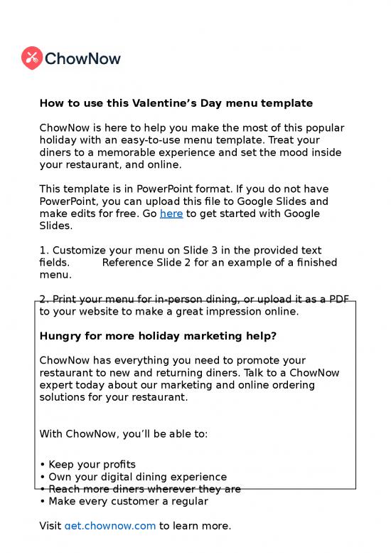 picture Red Powerpoint Template 31866 | Valentine S Day Menutemplate V4