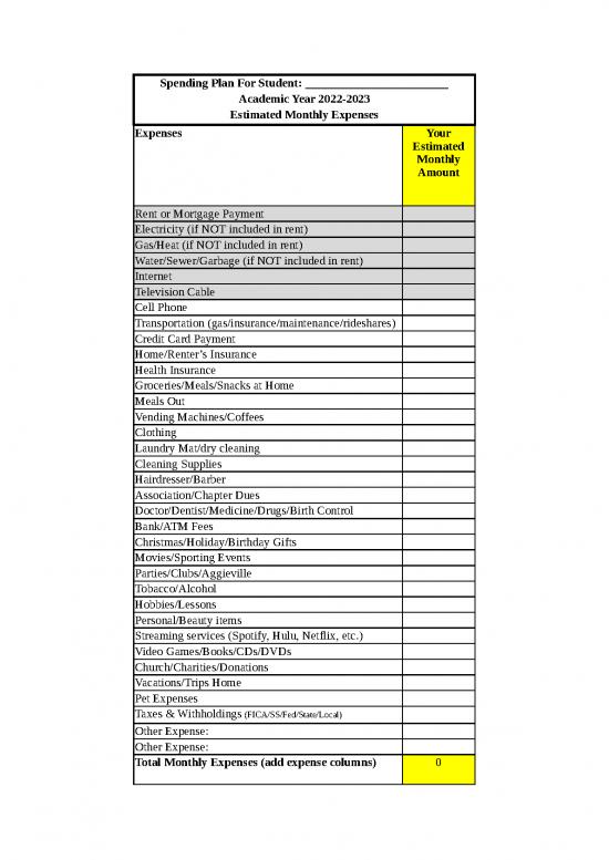 picture Estimate Template Excel 32908 | Vet Med College Financial Success Plan
