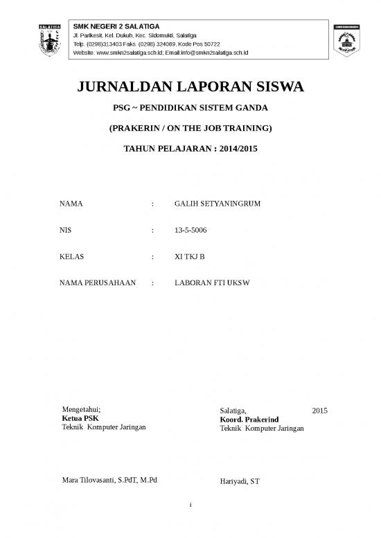 picture Contoh Laporan Psg Smk 34646 | 12 Galih Setyaningrum