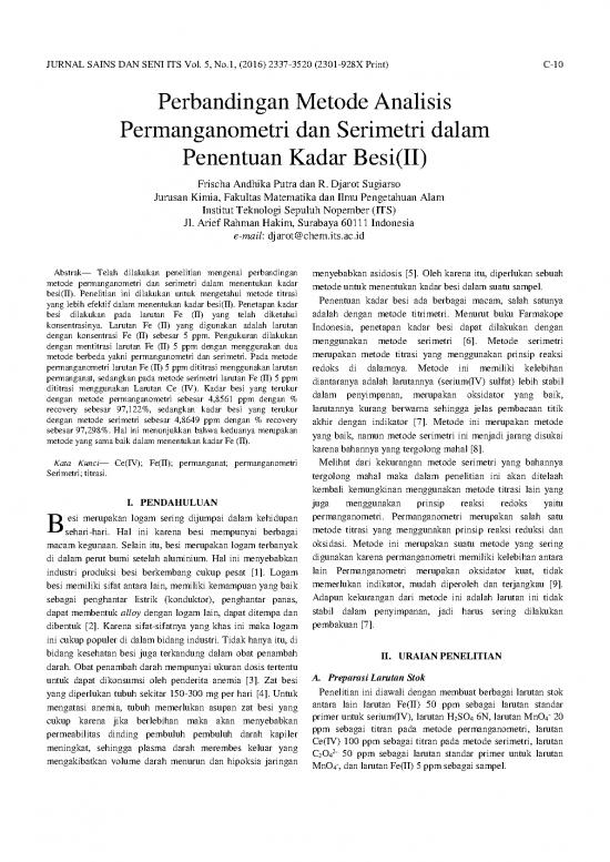 picture_Contoh Metode Penelitian 34376 | 15768 Id Perbandingan Metode Analisis Permanganometri Dan Serimetri Dalam Penentuan Kadar