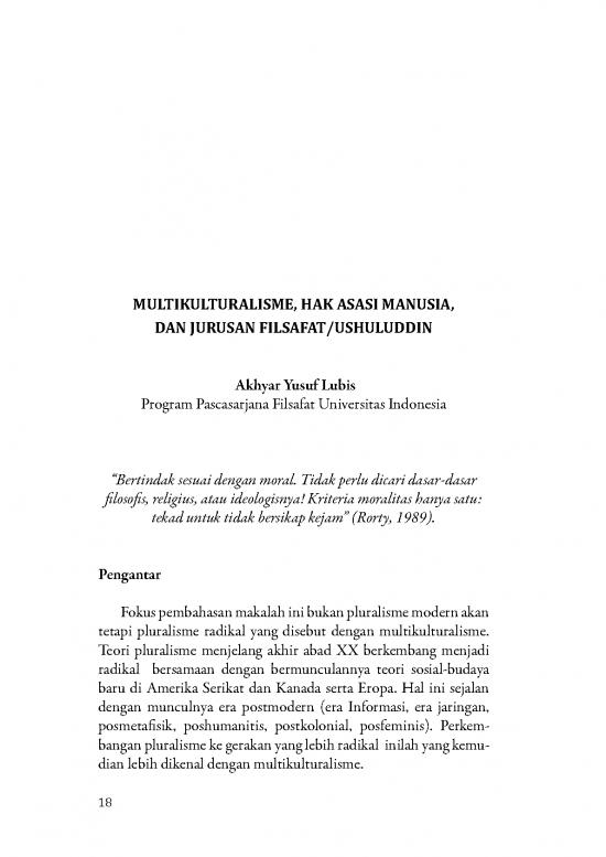 picture Makalah Pdf 34903 | Akhyar Yusuf Lubis   Multikulturalisme, Hak Asasi Manusia, Dan Jurusan Filsafat Ushuluddin